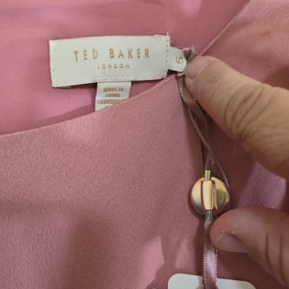 NWT Ted Baker London Eicio Layered Ruffle Frill Detail Mini Dress US 12 Pink - Picture 8 of 13